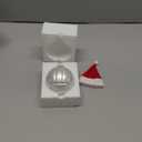 Christmas Volleyball Small Glass Blown Ornament, 2025 Hand-Painted Mini Sports Ball Decoration with Removable Santa Hat for Boys and Girls, Xmas Tree Themed Party Holiday Decor Kids Gifts