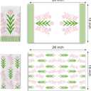 Dandelion Flower Kitchen Dish Towels Set of 2, Botanical Pink Green Floral Drying Hand Towel Baking Cooking Cloth, Spring Summer Bathroom Home Decoration 18'' x 26''
