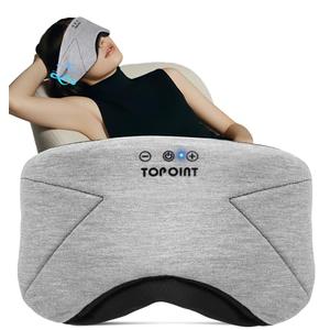Sleep Mask with Headphones Bluetooth 5.4, TOPOINT Blackout Eye Mask for Sleeping Headphones Earphones with Soft Bamboo Cotton Cooling Breathable, HD Stereo Speaker for Side Sleepers Women Men Travel