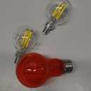 Set Of 2: PHILIPS LED 60W G16.5 2-Pack Ultra Definition Soft White (2700K) 500 Lumen (5W = 60W) Dimmable Clear Flicker-Free Light Bulbs; Philips Red A19 Medium 4W Indoor/Outdoor LED Decorative Party Light Red