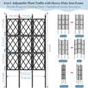 5.25FT Metal Garden Trellis for Climbing Plants Outdoor and Indoor, Black Iron Pipe Support Fence Climbing Plant Frame Wall Trellis with Garden Twist Tie for Ivy Vines Vegetable Flower