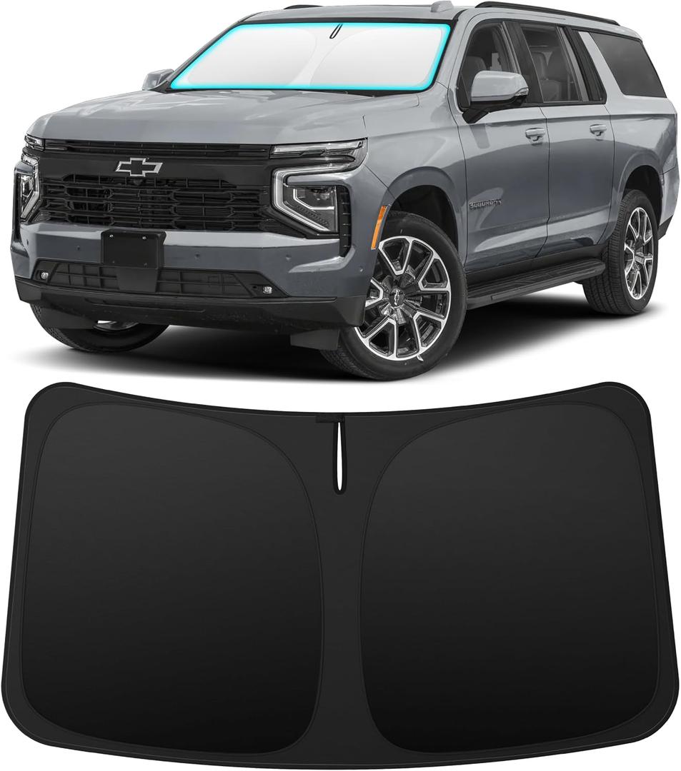 INSAUTO Custom Fit Windshield Sun Shade Accessories for Chevrolet/Chevy Suburban 2021-2026, Foldable Front Window Sunshade, UV & Heat Reflector, Keeps Interior Cool, Includes Storage Bag