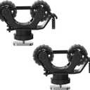 1005 2 PCS Kayak Paddle Holder Track Mount Accessories, Compact Space-Saving Rail Rack with Rubber Rollers, Tool-Free Install & Quick Remove, Compatible with Most Kayak Tracks (Black)