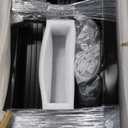 Bellemave Heavy Duty Triple Bunk Bed for Multiple Kids,Twin XL Over Full XL Over Queen Size Triple Bunk Bed with Long and Short Ladder for 3 Kids,Unique Curved Metal Frame,Black