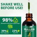 2 Pack Mullein Drops for Lungs, Natural Mullein Herbal Supplements, Mullein Leaf Extract for Lung Cleanse and Respiratory Support, 2.02 fl oz