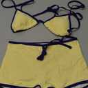 MakeMeChic Women's Polka Dots Triangle Bikini Sets Swim Shorts Y2K Leopard Striped Bathing Suit Swimsuit, Small