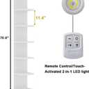 LitaEther Versatile 7 Tier Wall Shelf Unit,White Lack Wall Shelf,Display Floating Shelf with LED Remote Control Light