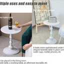 Pedestal White Metal Side Table, Sofa Coffee Table, Small TV Tray Table for The Sofa In the Living Room and Bedroom, Mini Coffee Table is Lightweight and Convenient to Move, 20.47 (H) *13.77 (W)