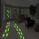 3 x St. Patricks Day Luminous Leprechaun Footprints Glow in The Dark Paddys Decals Stickers Shamrock Gold Coin Saint St Pattys Day Party Decorations Classroom Floor Window Green Decals