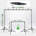 Green Screen Backdrop Kit 10x6.6ft with Tripod Stand, Chroma Key Background System for Video Shooting, Live Streaming, Photo Studio, Content Creation and Virtual Backgrounds