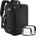 Large Travel Backpack for Women Men, Expandable 40L Carry On Backpack, 17 Inch Laptop Backpack College Bookbag, Waterproof Travel bag as Person Item Flight Approved (Black)