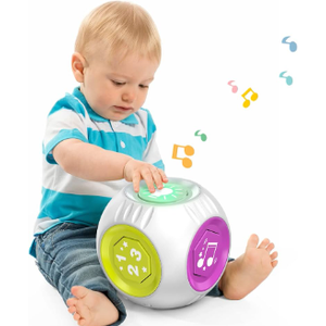 Bilingual Educational Toys for 1 Year Old Boy Girl, Musical Learning Cube Baby Toy 691218 Month, Christmas Birthday Gift for 1 Year Old Boy Girl