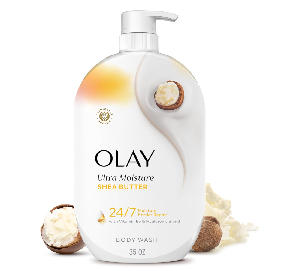 Olay Body Wash for Women, Ultra Moisture, 24/7 Moisture Barrier Repair, Hydrating Formula for Visibly Healthy Soft Skin, Vitamin B3 & Hyaluronic Blend, For All Skin Types, Shea Butter Scent, 35 fl oz