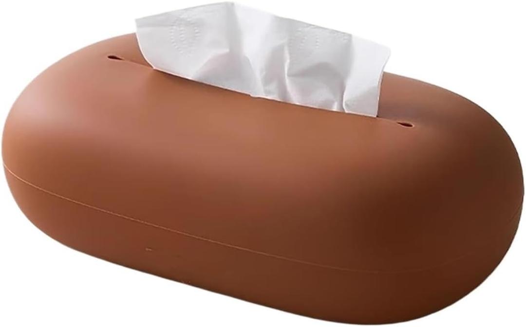 Tissue Box Silicone Tissue Box Creative Napkin Organizer Decorative Covers Room Decor Holder(Brown)