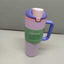 Insulated Stainless Steel 40oz Tumbler with Handle & Built-In Flip Straw | Leak-Proof, BPA-Free Water Bottle for School, Sports & Travel (light purple)