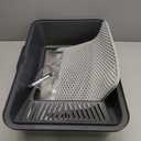 Stainless Steel Cat Litter Box with Lid | XL Extra Large Litter Box for Big Cats | Metal Litter Boxs High Sided | Enclosed Anti-Urine Leakage, Include Litter Mat and All-Metal Litter Scoop (Dark Gray)