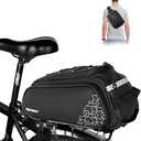 Bike Rear Rack Bag,20L PVC Waterproof Bike Trunk Bag for Road and Mountain Bikes, Multifunctional Bicycle Rear Seat Bag with Rain Cover Bike Saddle Bag for Cycling Trip (Black)