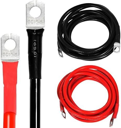 Auxbeam 7 AWG 7FT Battery Cables 2PCS, 7 Gauge Battery Cable Wire w/0.23" and 0.31" Tinned Copper Lugs, Compatible with Auxbeam Switch Panels & More
