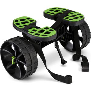 Ulticor Kayak Cart, Puncture-Free Wheels Assembles and Disassembles Within Seconds  Easy to Store  No Tools Required  All-Terrain Durable Kayak and Canoe Cart with Adjustable Straps (Green - Black)