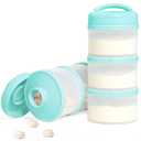Termichy Stackable Formula Dispenser Portable Milk Powder Container, 2 Pack, Mint
