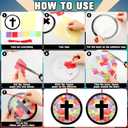 Motipuns 32 Sets Christian Cross Ornaments Craft Kit, VBS Religious DIY Cross Suncatchers Stained Glass Effect with Tissue Paper Window Art for Sunday School Church Decor