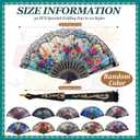 Geetery 30 Pcs Folding Hand Fan Bulk for Women Spanish Fans for Line Dancing Vintage Colorful Rave Foldable Cooling Accessory for Summer Tea Party Wedding Church Gifts(Floral,Colors Random)