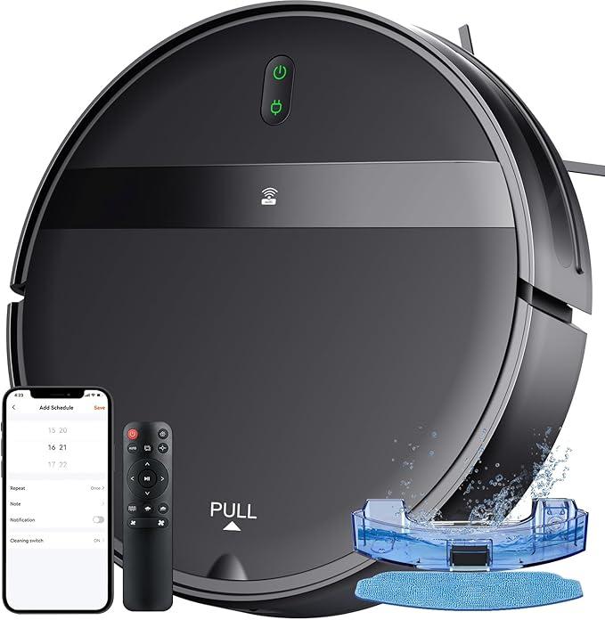 Kilgone Robot Vacuum and Mop Combo with Smart 3D Avoidance | Hands-Free Cleaning on Hard Floors & Carpets | Powerful Suction & Tangle-Free for Pet Hair | App/Wi-Fi/Alexa Control,