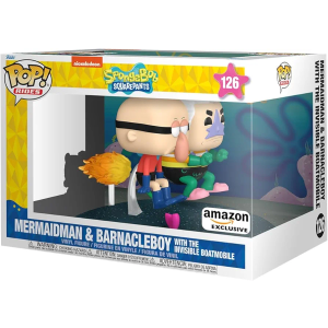 Funko POP Rides Deluxe: Spongebob Squarepants - Mermaid Man & Barnacle Boy with Invisible Car - Collectable Vinyl Figure - Gift Idea - Official Merchandise - for Kids & Adults