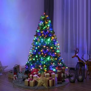 5Ft Pre-Lit Artificial Christmas Tree Hinged 150 LED Lights