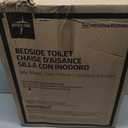 Medline 3-in-1 Steel Adjustable Bedside Commode w/ Microban Protection, Portable Bedside Toilet, 350 lb. Weight Capacity, Removable 7.5 QT. Bucket, Toilet Chair For Elderly, Tool-Free Assembly, Gray