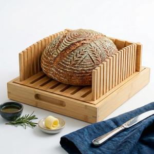 10.5" Extra Sourdough Bread Slicer Guide - Premium Bamboo Bread Cutter with Crumb Tray & Serving Board - Artisan Bread Slicing Guide for Homemade Boules, Sourdough Tools & Gifts