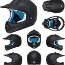 Youth Dirt Bike Helmet DOT Certified - Full Face Motorcycle Helmet for Off-Road, ATV, Street Riding, Includes Adjustable Goggles & Protective Gloves