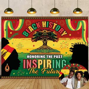 Black History Month Banner Backdrop 6x4FT Black History Honoring The Past Inspiring The Future Background African American Heritage Festival Wall Decorations Supplies (6x4FT: 72x48 inch)