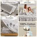 True North by Sleep Philosophy Cozy Flannel Warm 100% Cotton Sheet - Novelty Print Animals Stars Cute Ultra Soft Cold Weather Bedding Set, Twin, Grey Penguins 3 Piece