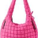 Puffer Quilted Tote Bag for Women Nylon Crossbody Bags Puffy Purse Hobo Large Shoulder Bag Trendy