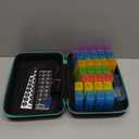 Monthly Pill Organizer 3 Times a Day, with Portable Hard Shell, Pill Cutter, 31-Day Box, Plastic Opening Pick, Monthly & Weekly Stickers, Convenient Medication Management (Black, 3 Times a Day)