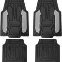 FH Group Automotive Heavy-Duty Rubber Floor Mats, Universal Fit Full Set, Climaproof, Trimmable for Most Sedan, SUV, Truck Floor Mats - Gray