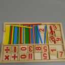 Umbresen Montessori Toys Math Educational Toy - Wooden Intelligence Sticks Number Cards and Counting Rods with Box