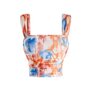 SOLY HUX Women's Floral Print Tank Tops Square Neck Sleeveless Going Out Tops Double Lined Summer Crop Tank Tops, Abstract Floral, Medium