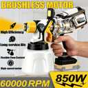 Cordless Paint Sprayer Compatible with DEWALT 20V MAX Battery (1400ML) | 1*LED Light, 6 Nozzles, HVLP Portable Spray Paint Electric for House Painting, Furniture, Cabinets, Outdoor (No Battery)