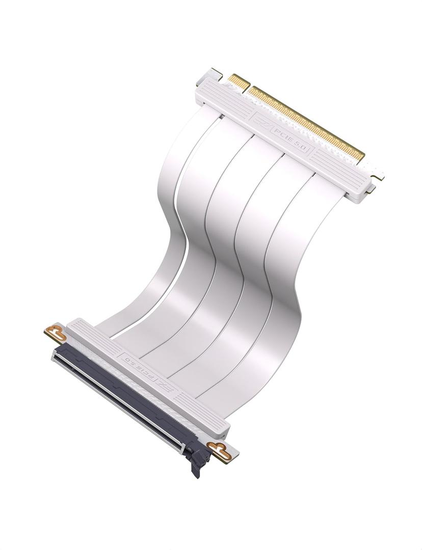 EZDIY-FAB PCIE 5.0 Riser Cable, Ultra-Flexible 128GB/s Bandwidth GPU Extension, Vertical GPU Mount for RTX 5090 4090 & RX 9000, Backwards Compatible PCIE 4.0/3.0,Straight-20cm,White