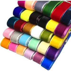 Chenkou Craft 30 Yards 5/8" Velvet Ribbon Total 30 Colors Assorted Lots Bulk (Multicolored, 5/8"(15mm))