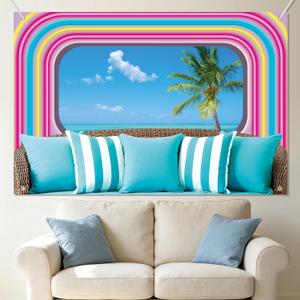Monalivest 7x5ft Hawaiian Beach Neon Backdrop Romance Theme Summer Tropical Island Villa Photography Background Birthday Bachelorette Party Decorations Photo Banner