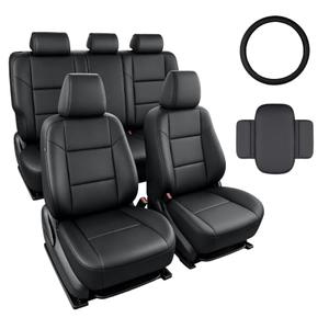 Zaqmru Black Faux Leather 5-Seat Full Set Seat Covers for Toyota RAV4 2019-2025