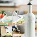 LYEOBOH Olive Oil Dispenser Bottle with Spout, Oil Dispenser for Kitchen - 17 OZ Ceramic Oil Dispensing Bottles for Kitchen, Cooking Oil Dispenser, Vinegar Dispenser Bottle Pour, White