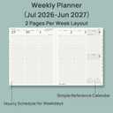 POPRUN 2026-2027 Academic Planner, Large Size 8.5" x 10.5", Weekly and Monthly Calendar, July 2026 to June 2027, Hardcover Appointment Book with Vertical Layout, Hourly Time Slots, Monthly Tabs - Night Sky Blue
