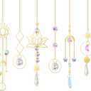ilclviz Suncatcher Crystal Hanging Sun Catcher Prism with Chain Pendant Ornament Crystal Balls for Window