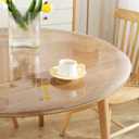 Royhom Clear Round Table Cover Protector 2mm Thick, Dia. 42 Inch Round Clear Table Protector for Dining Room Table, Waterproof Plastic Tablecloth, Easy to Clean PVC Desk Mat for Kitchen, Coffee Table