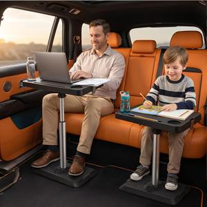 Car Desk for Laptop, Adjustable Car Seat Tray Table for Seat Food Eating, Essentials Laptop Stand for Long Trips