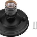 Vintage Wall Light Base Holder, E26/E27 Vintage Industrial Ceiling/Wall Light Base Holder Pendant Bulb Lamp Screw Socket(Black)
